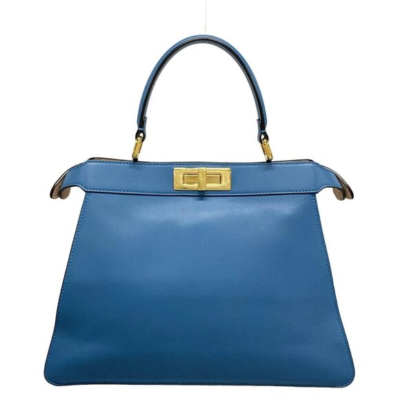 Auth FENDI Peekaboo I See U Medium 8BN321-A6V3 Light Blue Nappa Leather - Picture 2 of 16